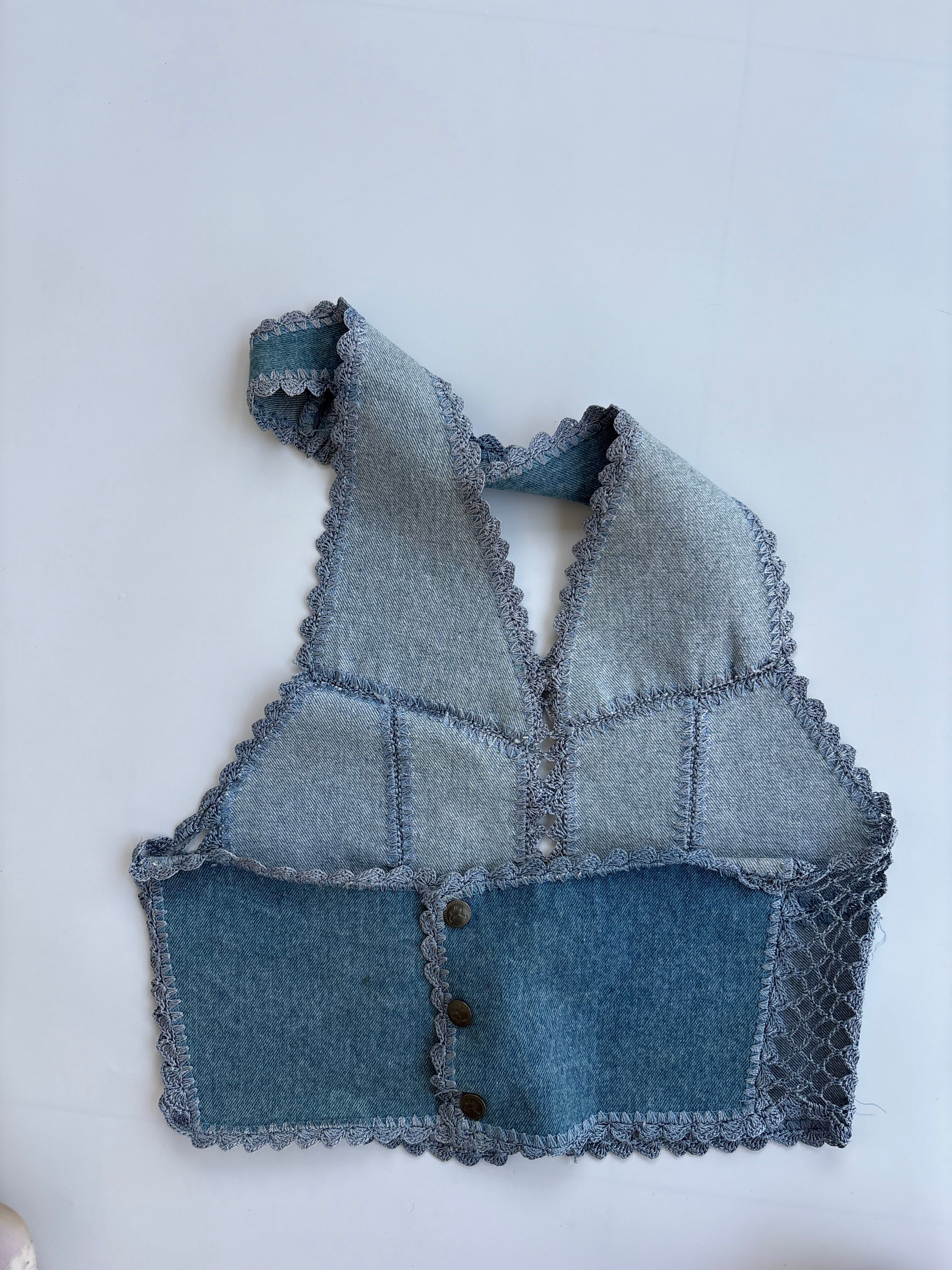 Denim halter top