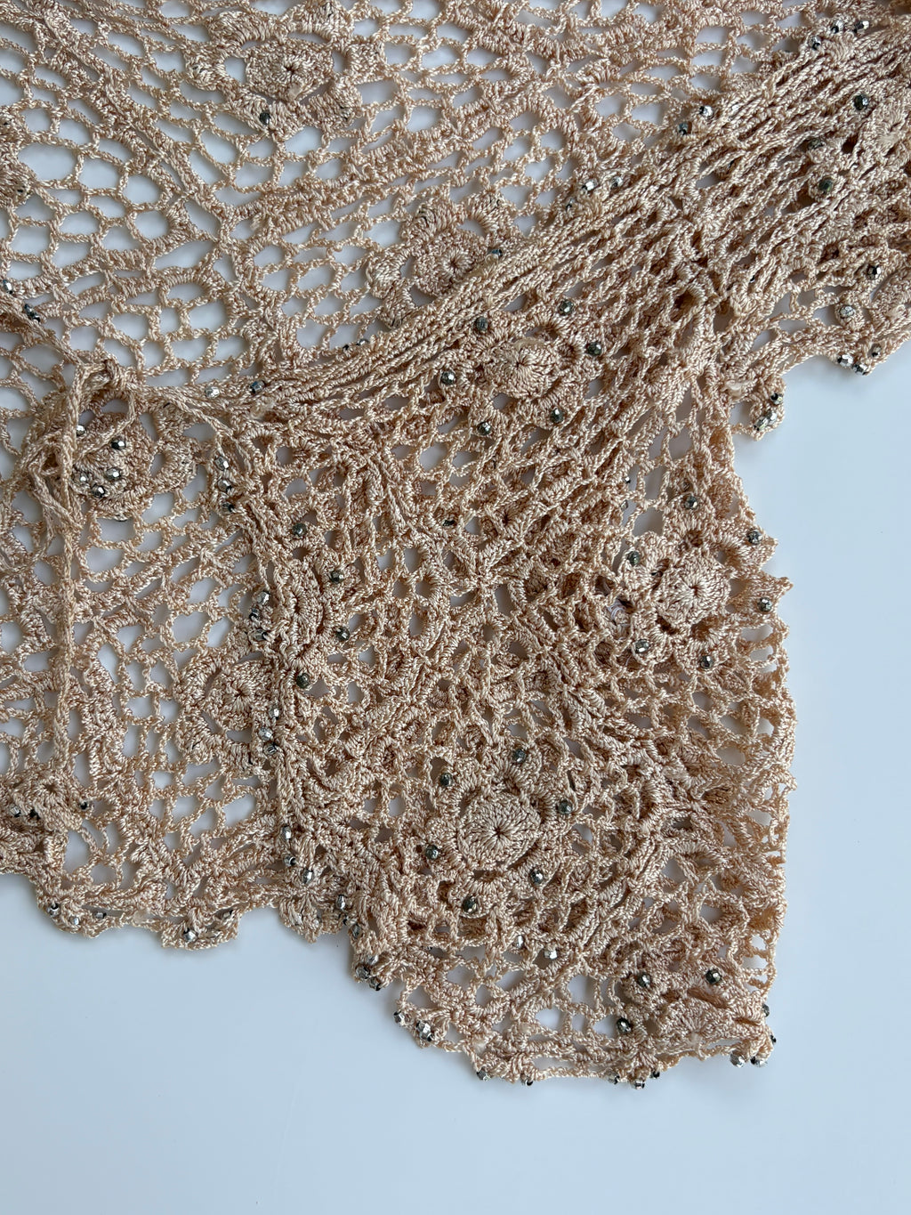 Cream thin knit top