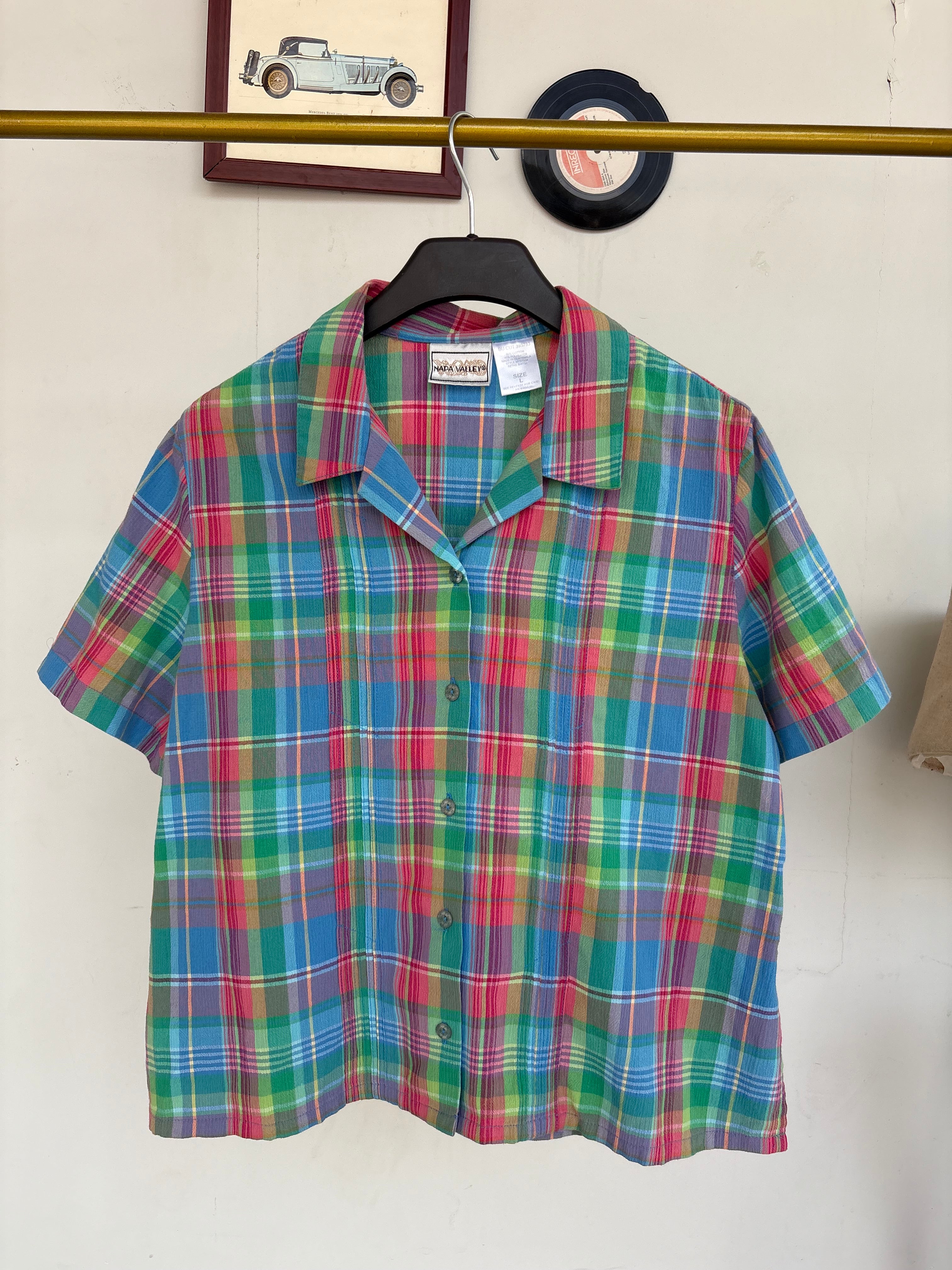 Textured checkered shirt