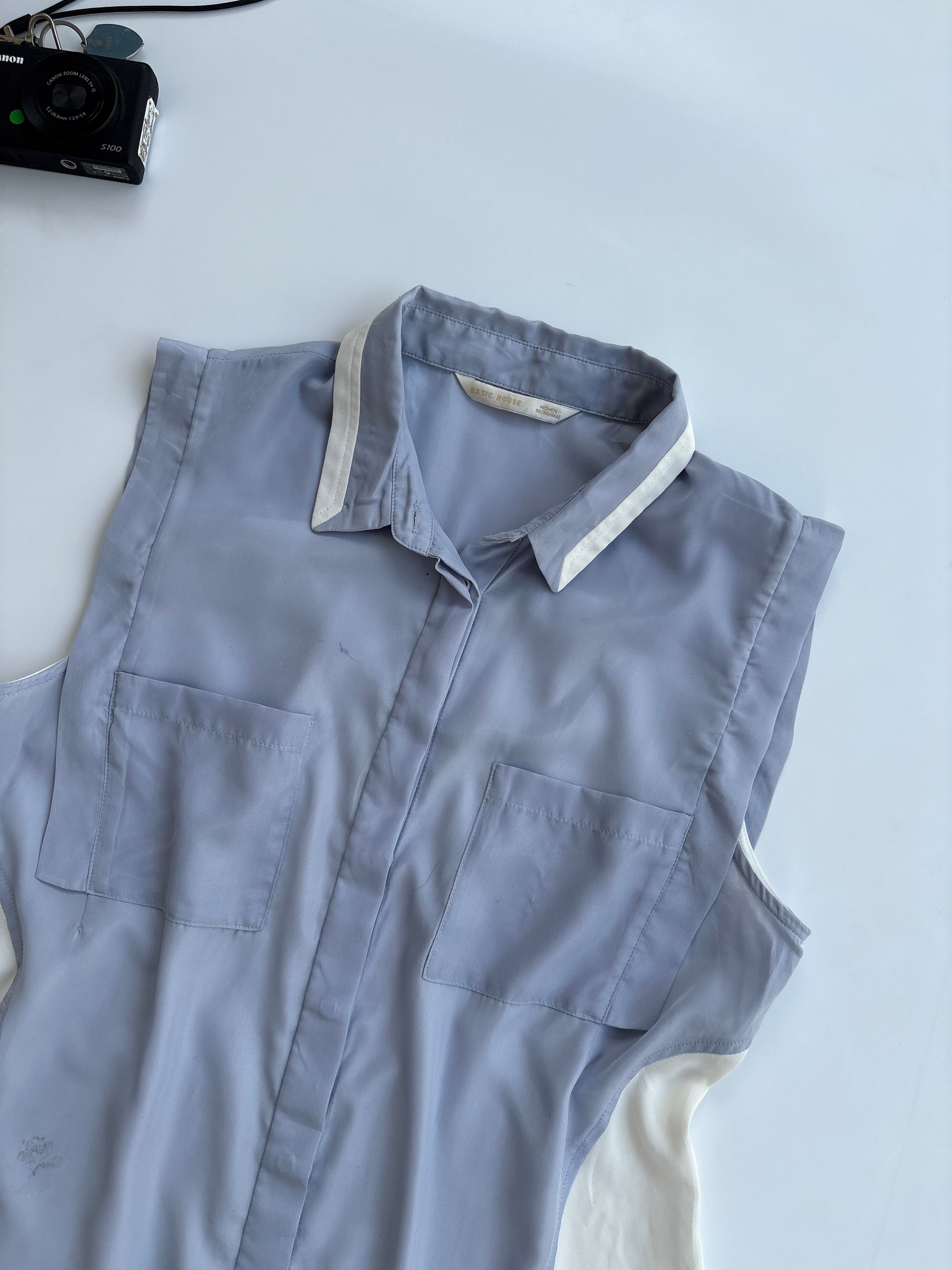 Sleeveless silk top