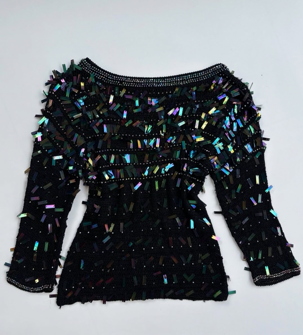 Knitted sequin top