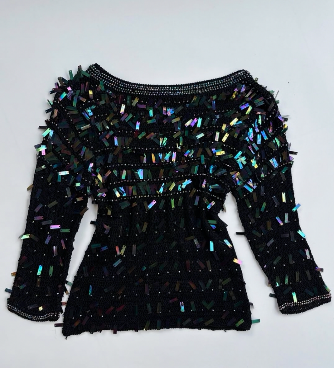 Knitted sequin top