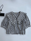 Checkered cotton top