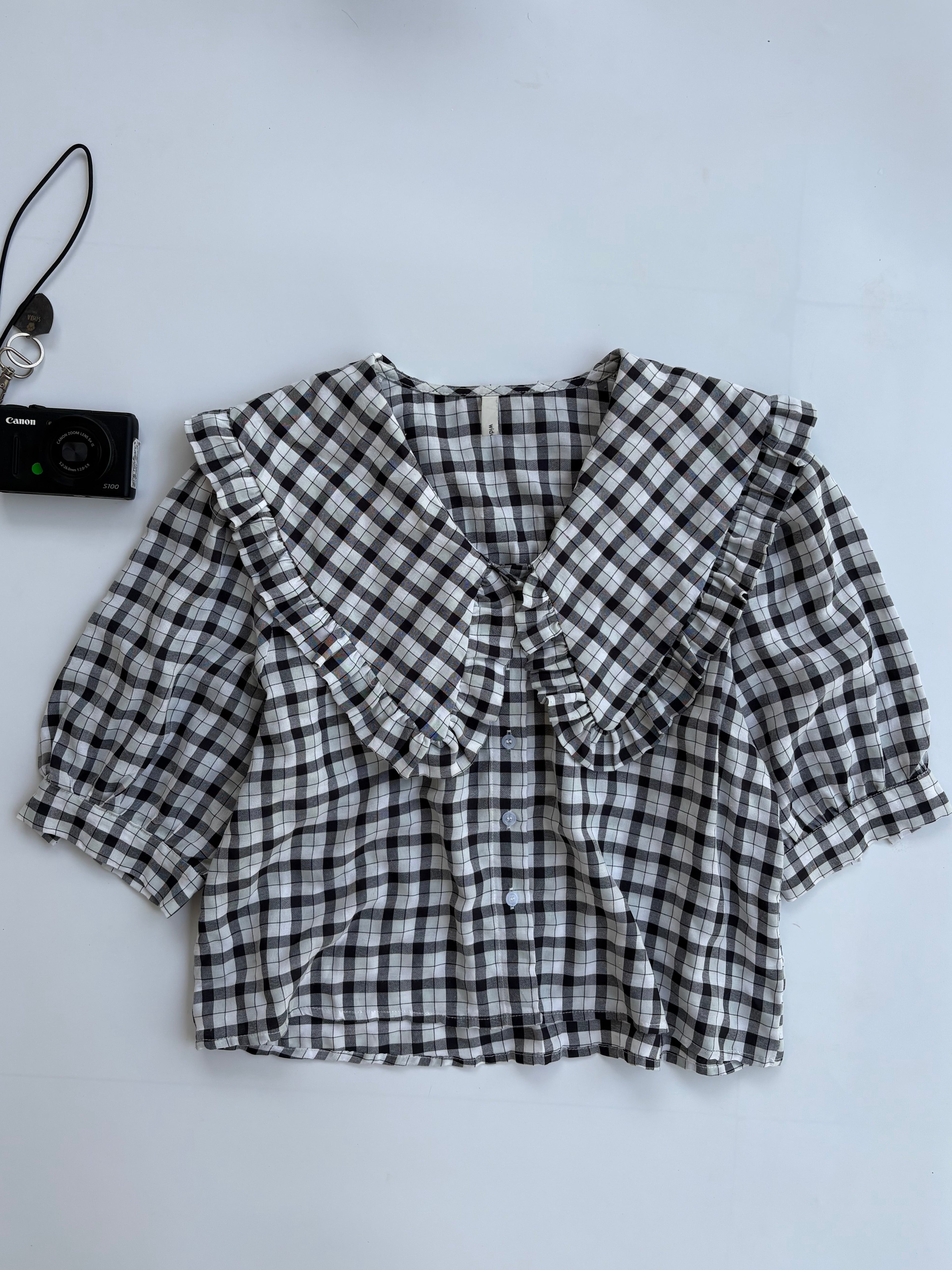 Checkered cotton top