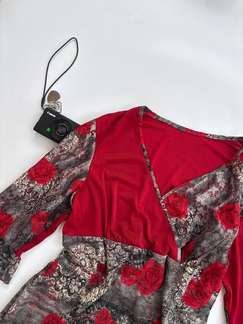 Floral red top