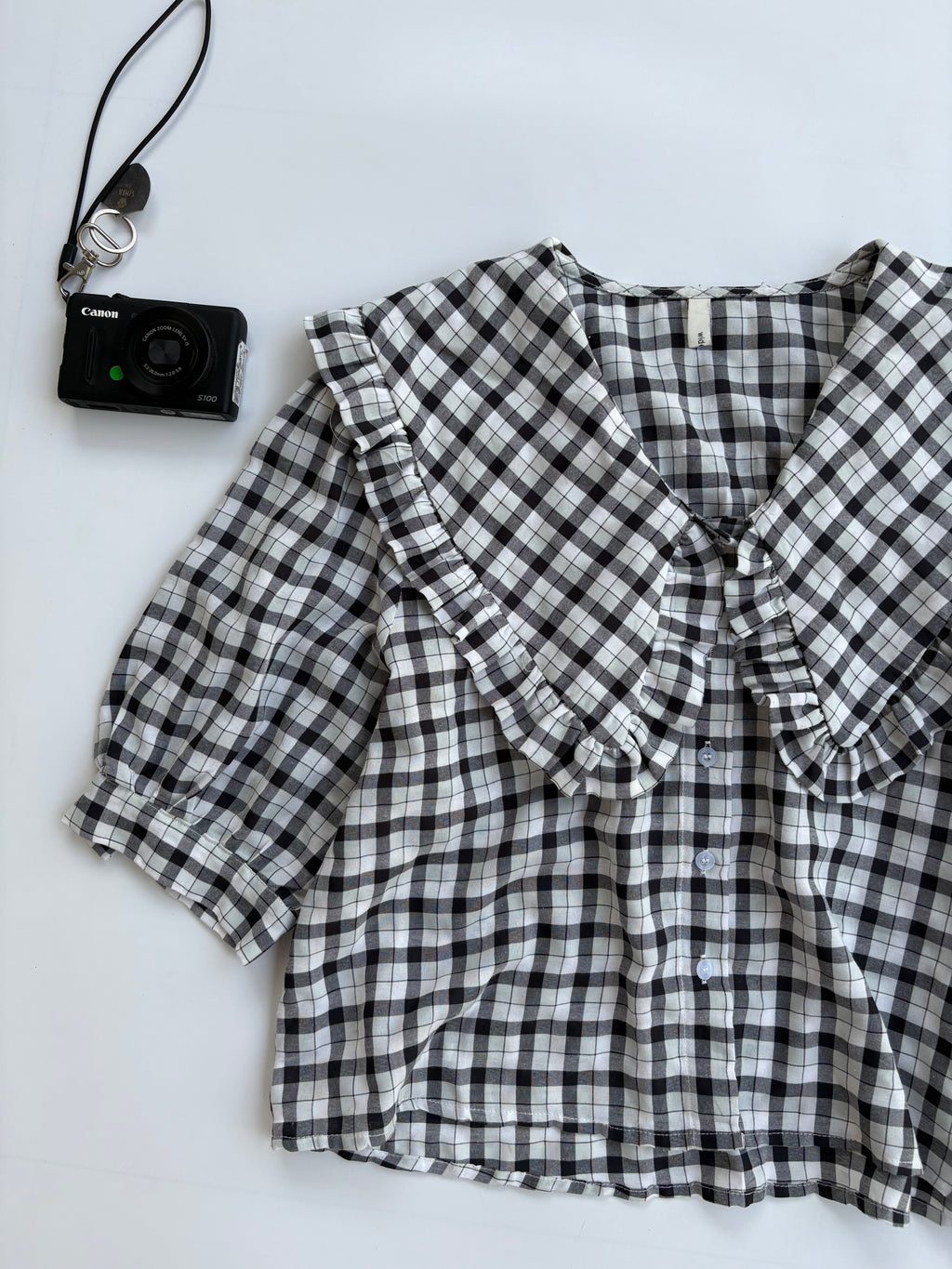 Checkered cotton top