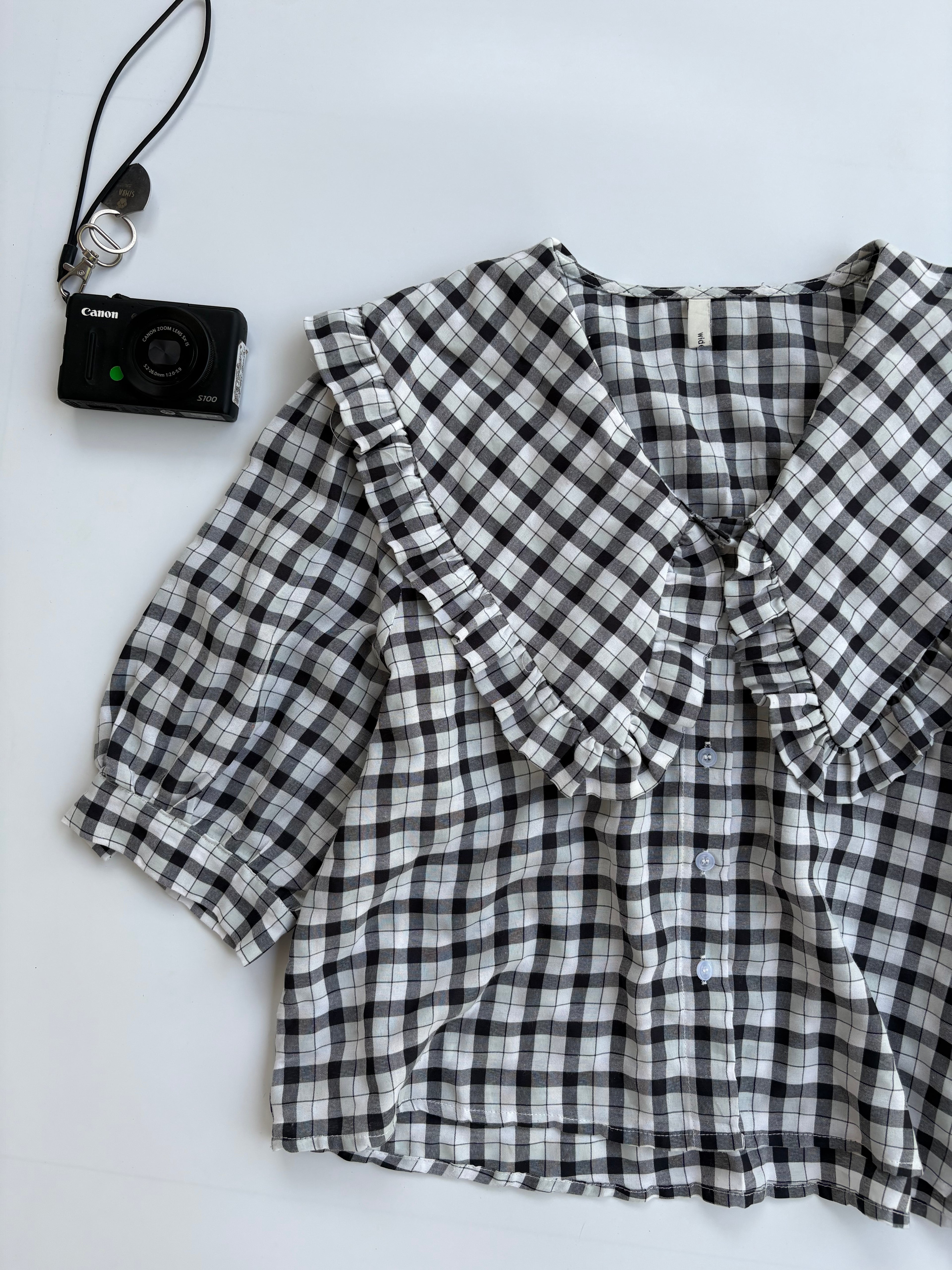 Checkered cotton top