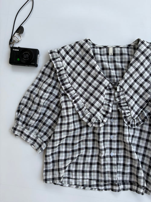 Checkered cotton top